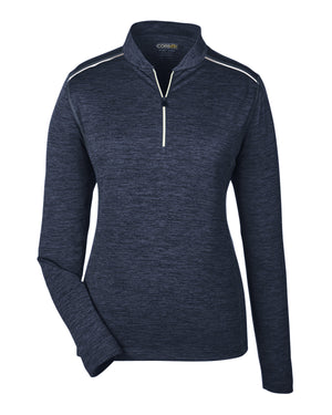 Core365 Ladies' Kinetic Performance Quarter-Zip - Classc Nvy/Crbn