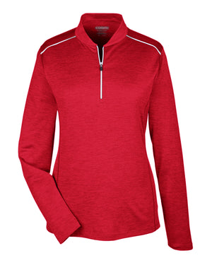 Core365 Ladies' Kinetic Performance Quarter-Zip - Classc Red/Crbn