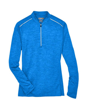 CORE365 Ladies' Kinetic Performance Quarter-Zip - True Royal/ Carbon