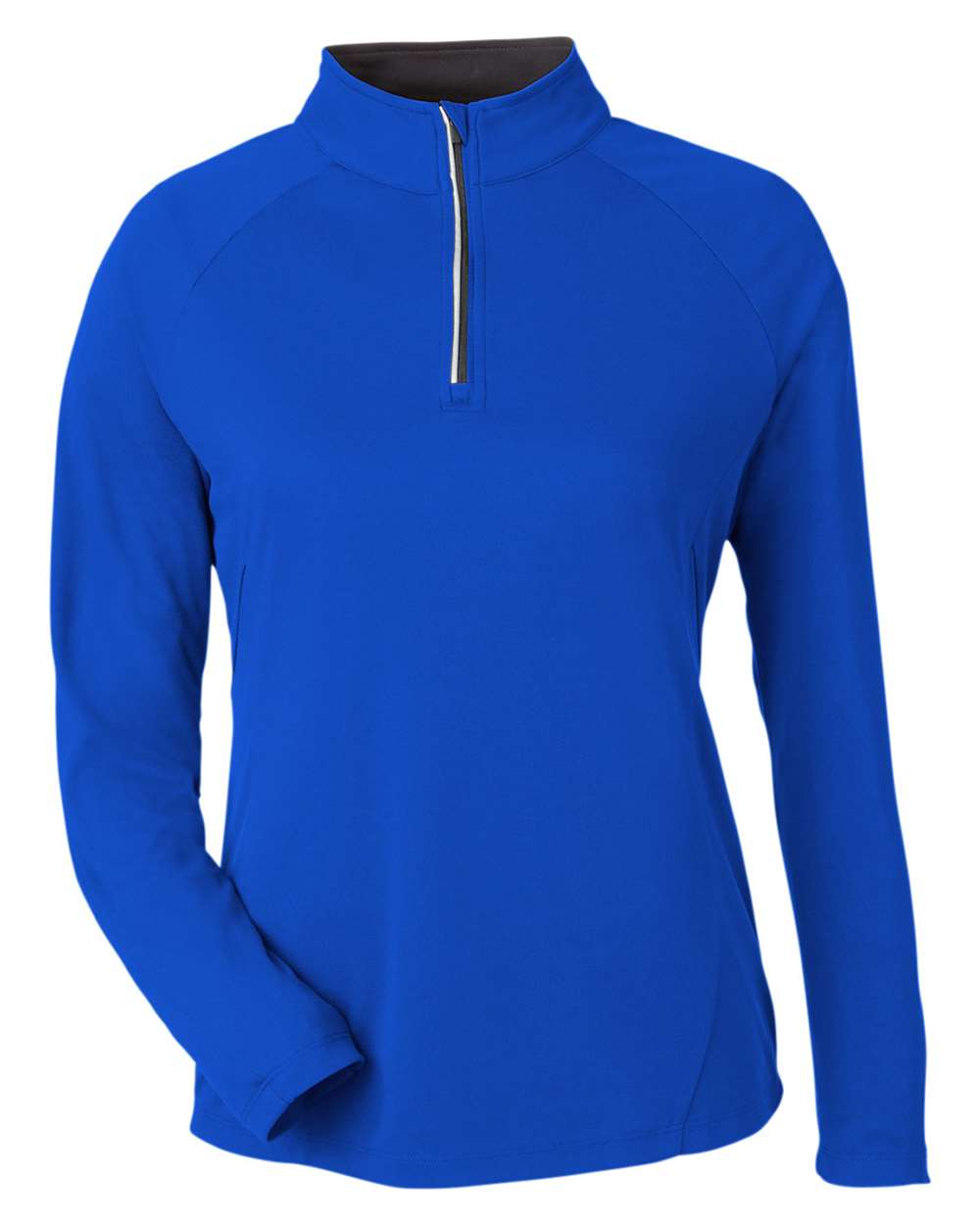 CORE365 Ladies' Origin Performance Pique Quarter-Zip - True Royal/ Carbon