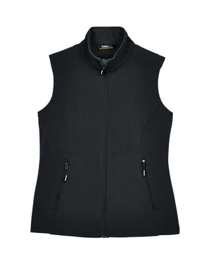 CORE365 Ladies' Cruise Two-Layer Fleece Bonded Soft Shell Vest - Black