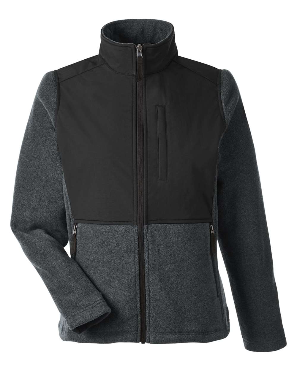 CORE365 Ladies' Journey Summit Hybrid Full-Zip - Heather Charcoal/ Black