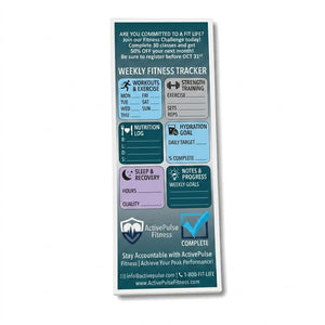 3" x 8" Standard Note Pad with Magnet - White