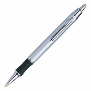 Galaxy Metal Click-Action Promotional Pen - Satin Silver With Silver