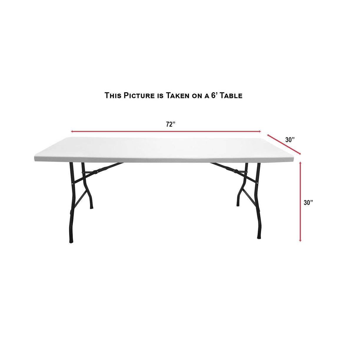 6’ Sublimated Table Cloth, Stretch Curved Fit, 3 Sided, Open Back