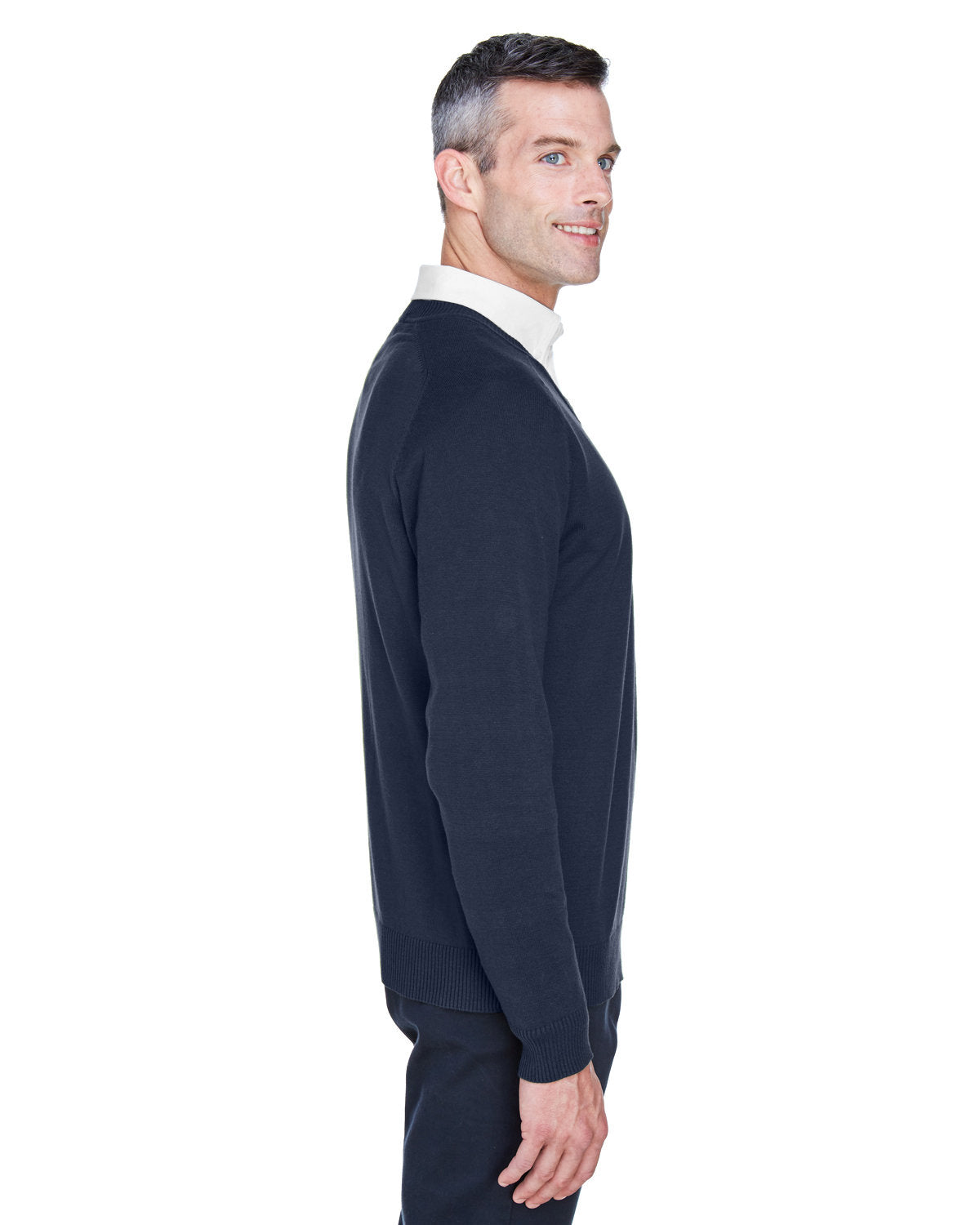 Devon & Jones Men's V-Neck Sweater - Side