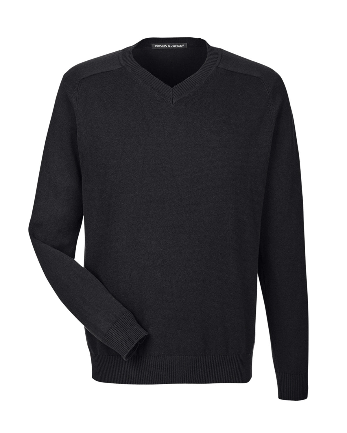 Devon & Jones Men's V-Neck Sweater - Black