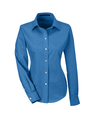 Devon & Jones Ladies' Crown Collection® Solid Oxford Woven Shirt - French Blue
