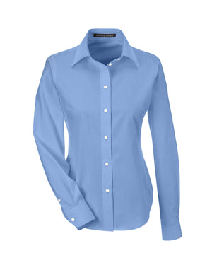 Devon & Jones Ladies' Crown Collection® Solid Oxford Woven Shirt - Light Blue