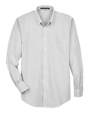 Devon & Jones Men's Crown Collection® Gingham Check Woven Dress Shirt - Silver