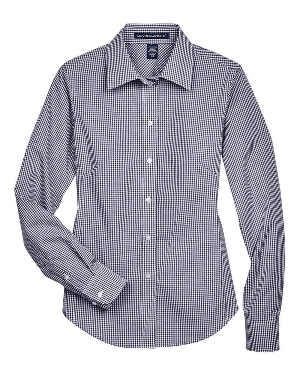 Devon & Jones Women's Crown Collection® Gingham Check Woven Dress Shirt - Navy