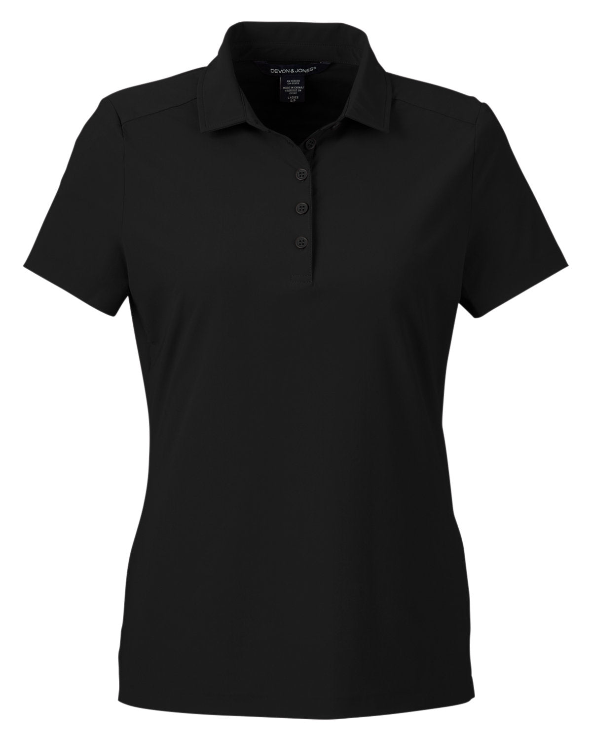 Devon & Jones CrownLux Performance® Ladies' Windsor Welded Polo - Black