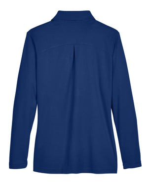 Devon & Jones CrownLux Performance® Ladies' Plaited Long Sleeve Polo - Back