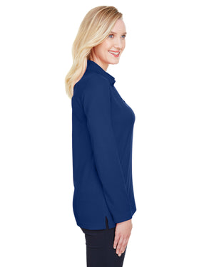 Devon & Jones CrownLux Performance® Ladies' Plaited Long Sleeve Polo - Side