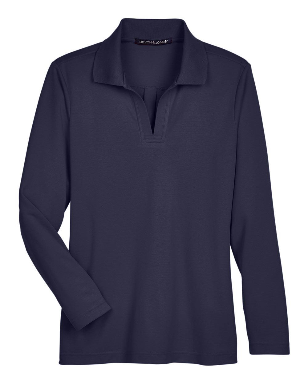 Devon & Jones CrownLux Performance® Ladies' Plaited Long Sleeve Polo