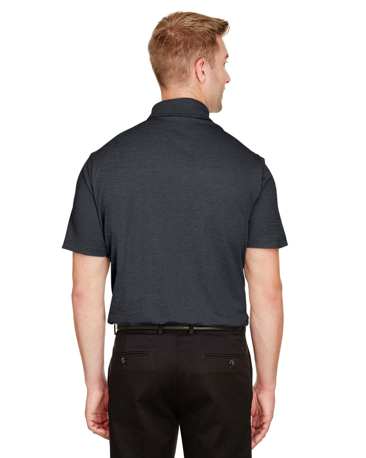 Devon & Jones CrownLux Performance® Men's Address Melange Polo - Back