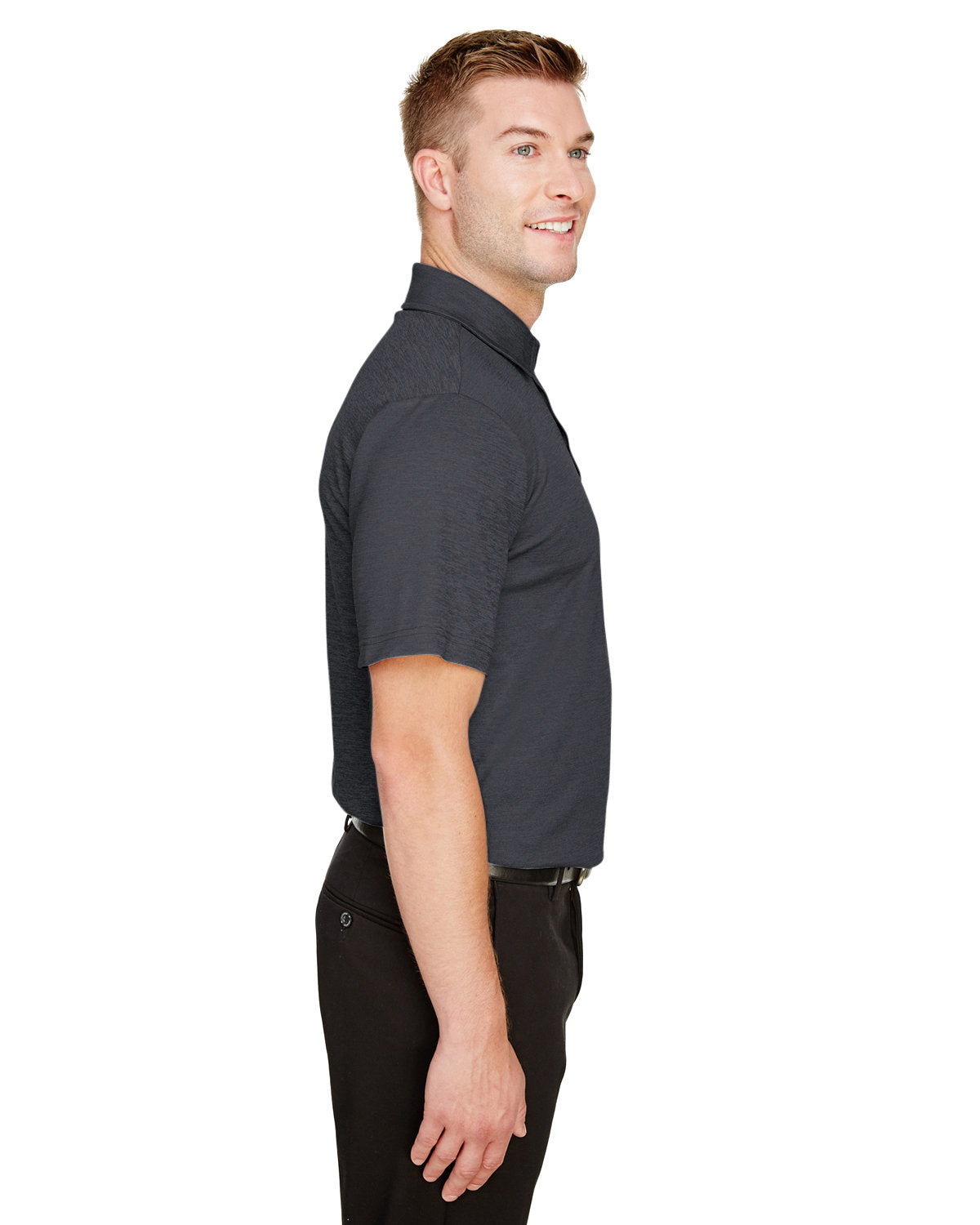 Devon & Jones CrownLux Performance® Men's Address Melange Polo - Side