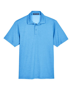 Devon & Jones CrownLux Performance® Men's Address Melange Polo - Ocean Blue Heather