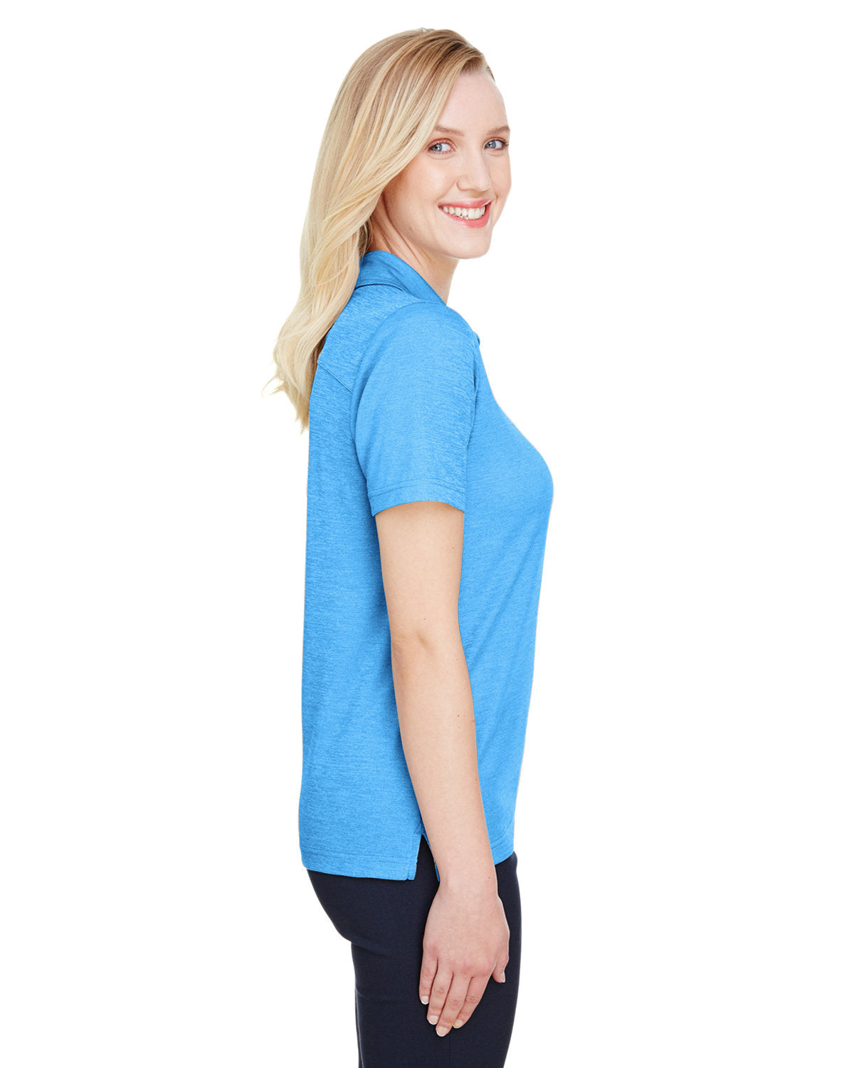 Devon & Jones CrownLux Performance® Ladies' Address Melange Polo - Side