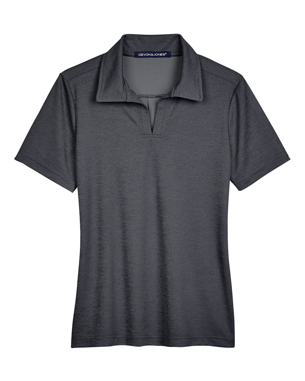 Devon & Jones CrownLux Performance® Ladies' Address Melange Polo - Black Heather