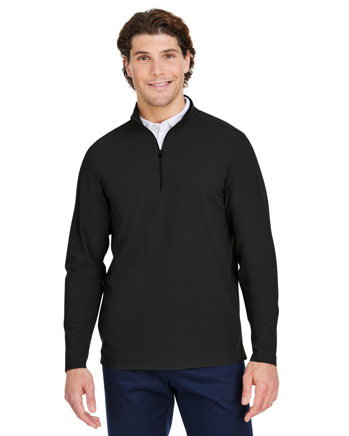Devon & Jones CrownLux Performance® Men's Windsor Welded Quarter-Zip - Front