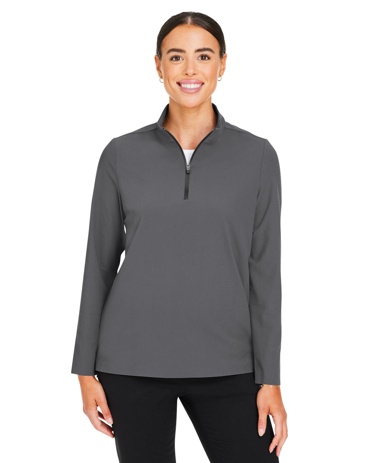 Devon & Jones CrownLux Performance® Ladies' Windsor Welded Quarter-Zip - Front