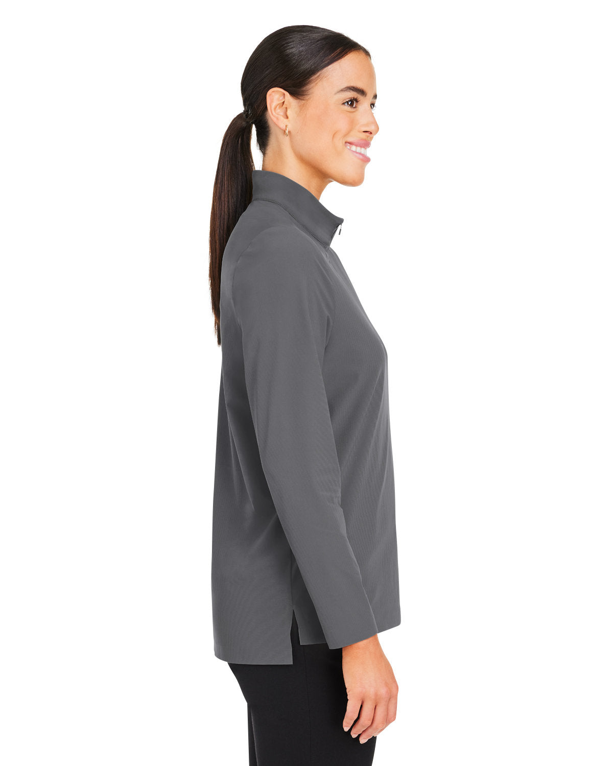 Devon & Jones CrownLux Performance® Ladies' Windsor Welded Quarter-Zip - Side