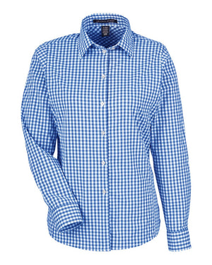 Devon & Jones CrownLux Performance® Ladies' Gingham Shirt - French Blue/ White