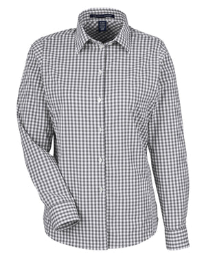 Devon & Jones CrownLux Performance® Ladies' Gingham Shirt - Graphite/White