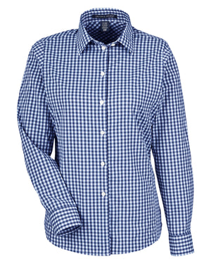 Devon & Jones CrownLux Performance® Ladies' Gingham Shirt - Navy/White