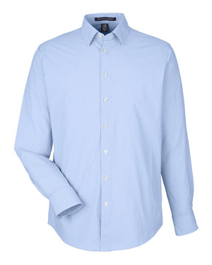 Devon & Jones CrownLux Performance® Men's Microstripe Shirt - French Blue/ White