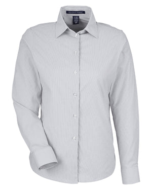 Devon & Jones CrownLux Performance® Ladies' Microstripe Shirt - Graphite/White