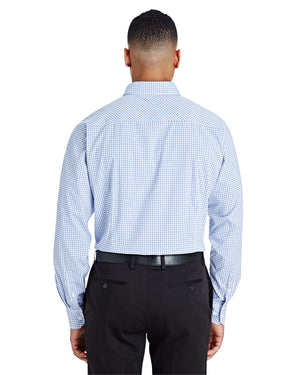 Devon & Jones CrownLux Performance® Men's Micro Windowpane Woven Shirt - Back