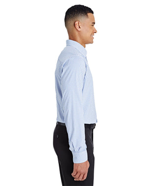 Devon & Jones CrownLux Performance® Men's Micro Windowpane Woven Shirt - Side