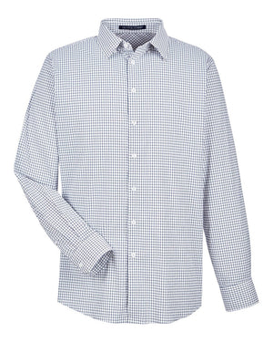 Devon & Jones CrownLux Performance® Men's Micro Windowpane Woven Shirt - Navy/ White