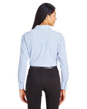 Devon & Jones CrownLux Performance® Ladies' Micro Windowpane Woven Shirt - Back