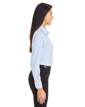 Devon & Jones CrownLux Performance® Ladies' Micro Windowpane Woven Shirt - Side
