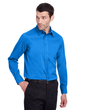 Devon & Jones Men's Crown Collection® Stretch Broadcloth Slim Fit Woven Shirt - French Blue