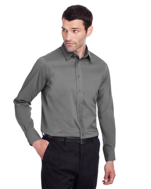 Devon & Jones Men's Crown Collection® Stretch Broadcloth Slim Fit Woven Shirt - Graphite