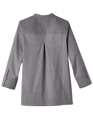 Devon & Jones Ladies' Crown Collection® Stretch Pinpoint Chambray Three-Quarter Sleeve Blouse - Back