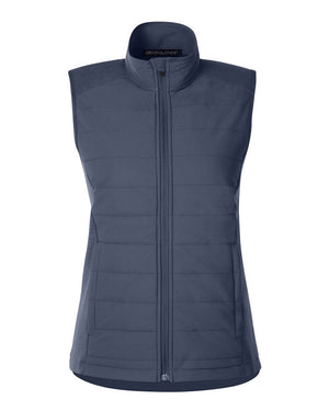 Devon & Jones New Classics® Ladies' Charleston Hybrid Vest - Navy Melange/ Navy