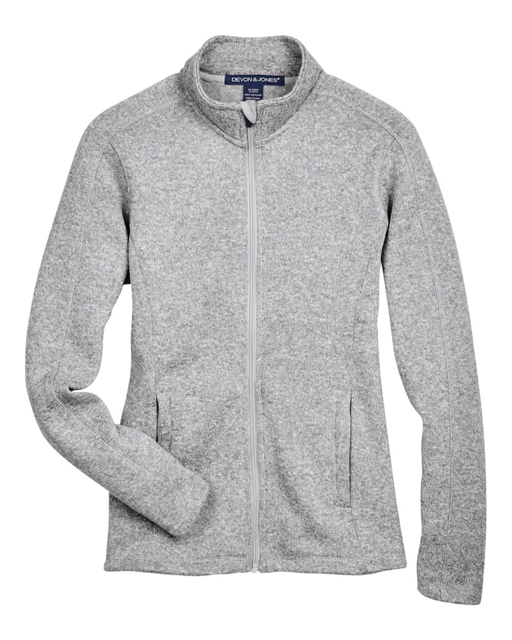 Devon & Jones Ladies' Bristol Full-Zip Sweater Fleece Jacket - Grey Heather