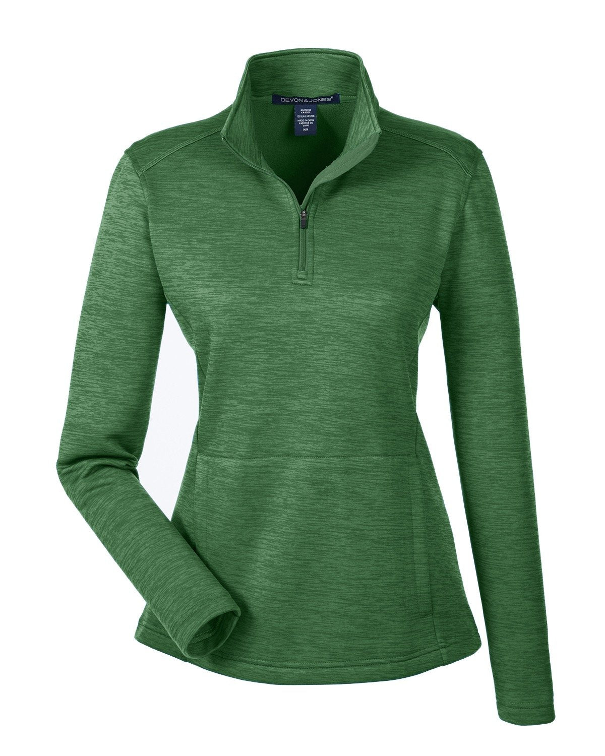 Devon & Jones Ladies' Newbury Mélange Fleece Quarter-Zip - Forest Heather