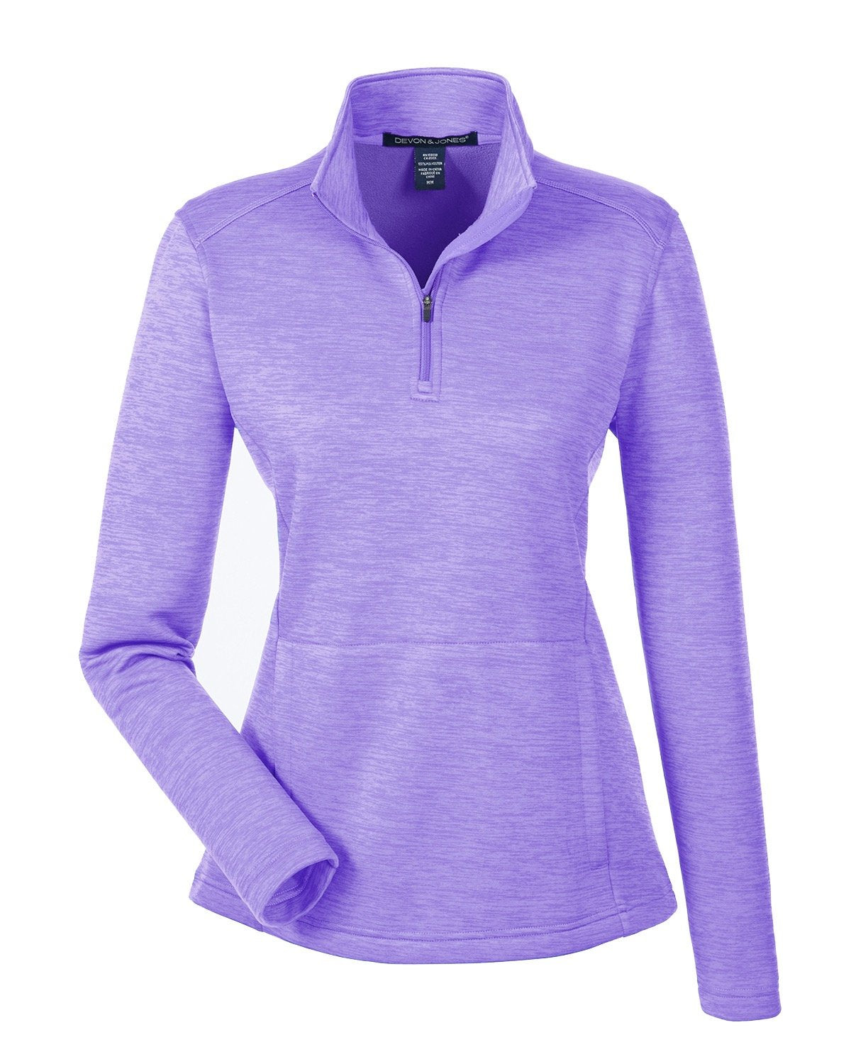 Devon & Jones Ladies' Newbury Mélange Fleece Quarter-Zip - Grape Heather