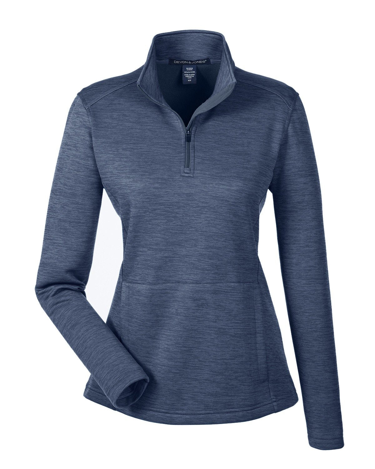 Devon & Jones Ladies' Newbury Mélange Fleece Quarter-Zip - Navy Heather
