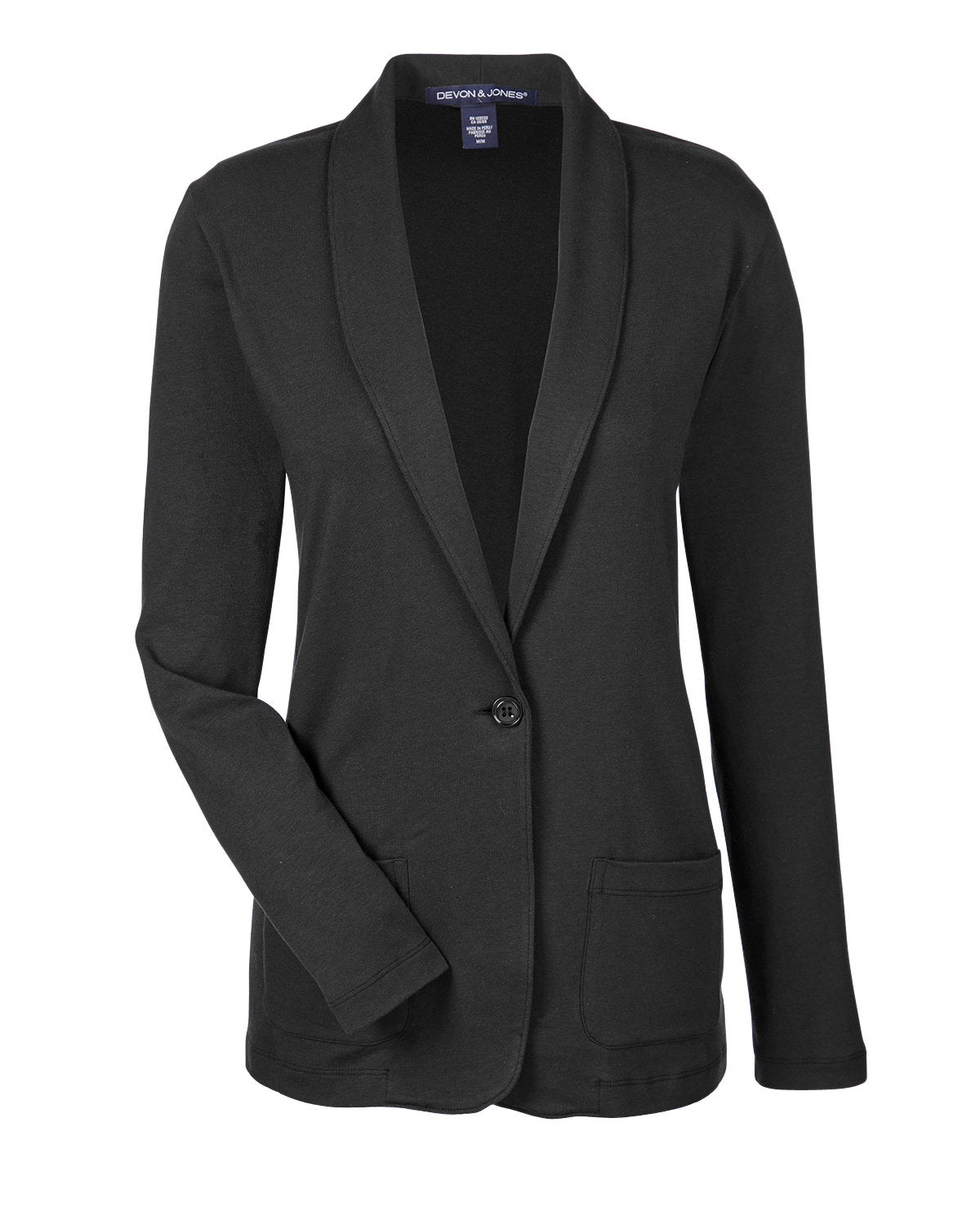 Devon & Jones Ladies' Perfect Fit™ Shawl Collar Cardigan - Black