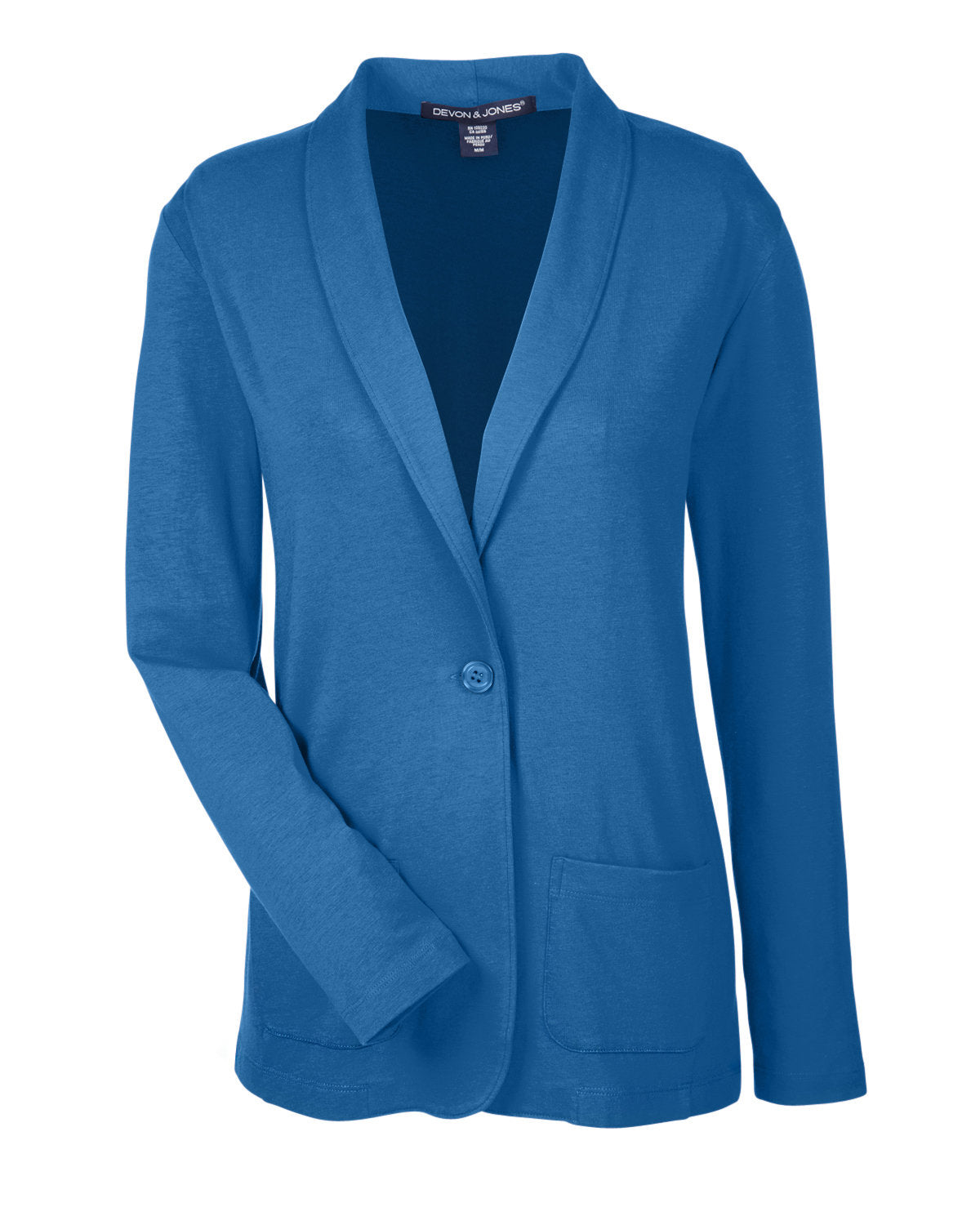 Devon & Jones Ladies' Perfect Fit™ Shawl Collar Cardigan - French Blue