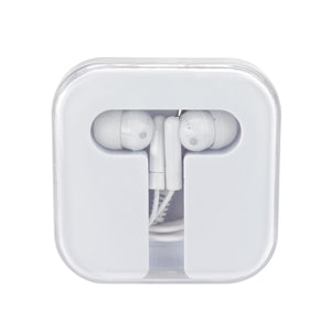 Ear Buds In Compact Case - White With White