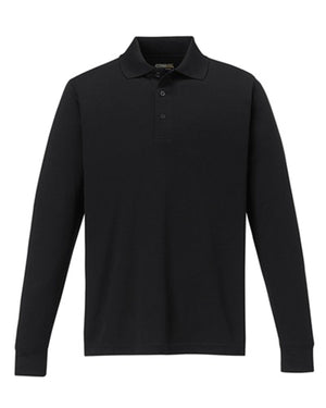 Men's Tall Pinnacle Performance Long-Sleeve Piqué Polo - Black