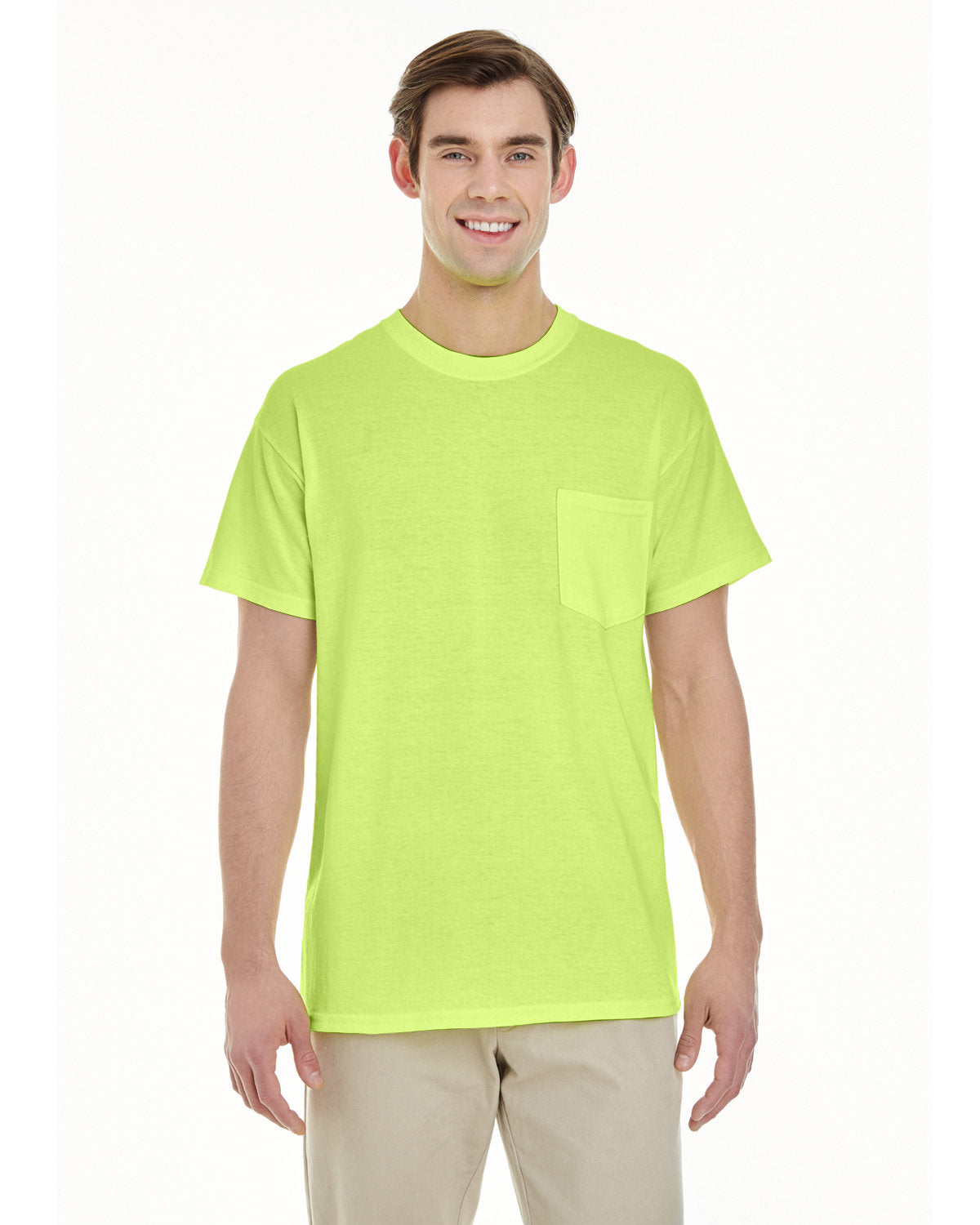 Gildan Unisex Heavy Cotton Pocket T-Shirt - Safety Green